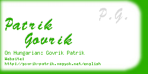 patrik govrik business card